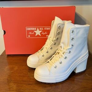 Converse Cream Platform High-Top Block Heel Boots